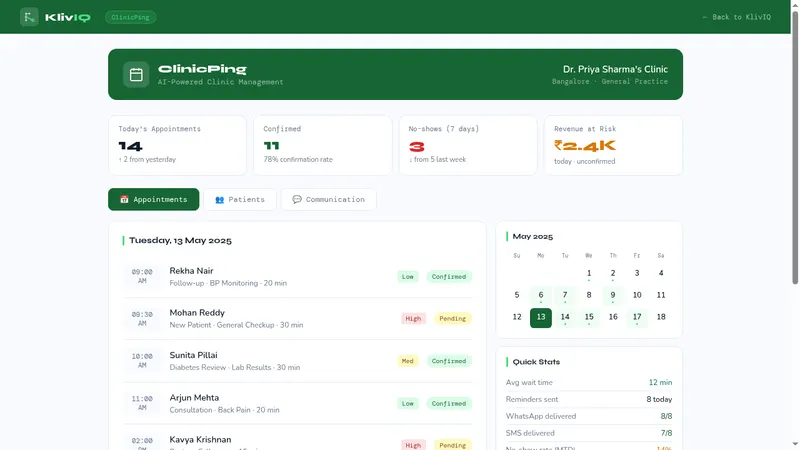 ClinicPing preview